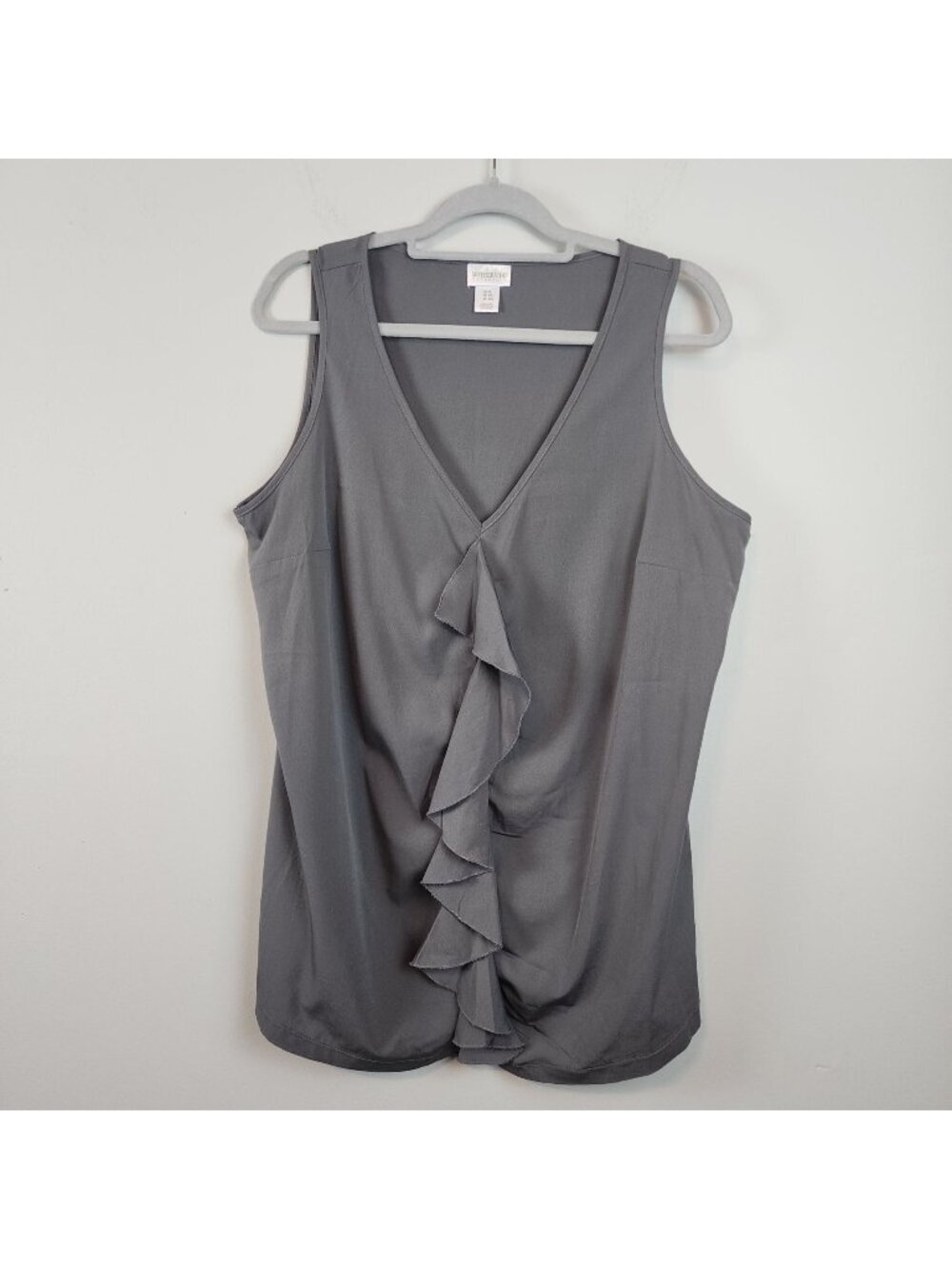 Motherhood Maternity Sleeveless Blouse Waterfall Ruffle sz XL